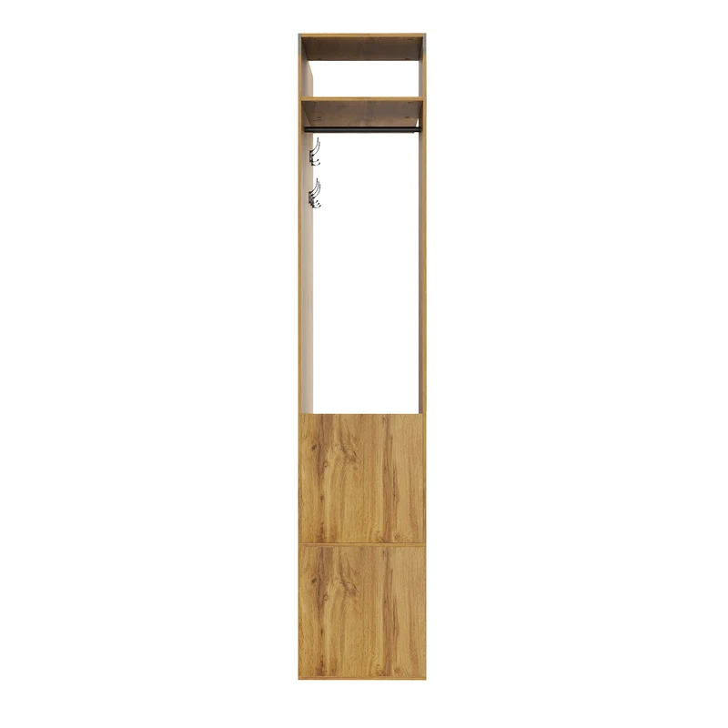 Vestiaire à l'entrée avec miroir, banc, porte-chaussures, 5 crochets 191x100x38cm ALIGNLX