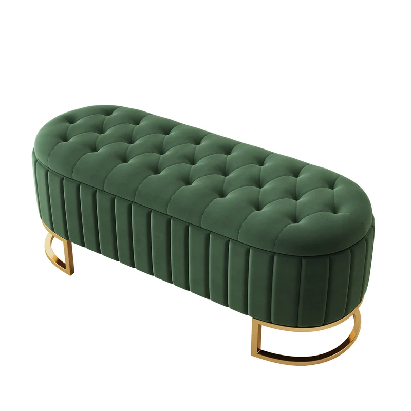 Lit double effet bois, tête de lit LED & USB et banc coffre velours vert 160x200cm RIFTZYNTHYNOR+IESSAES QUEEN