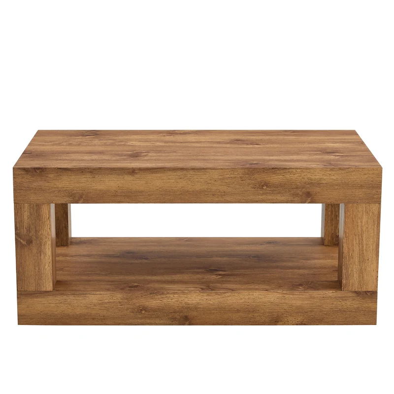 Table basse rectangulaire effet bois 2 niveaux 93x53cm CASCADEMOMENT