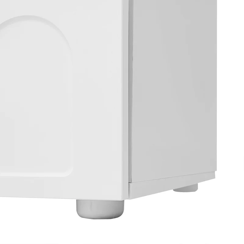 Table basse blanc forme nuage avec tiroir et niche 100x60x40,5 cm RIFTMYRKONOR