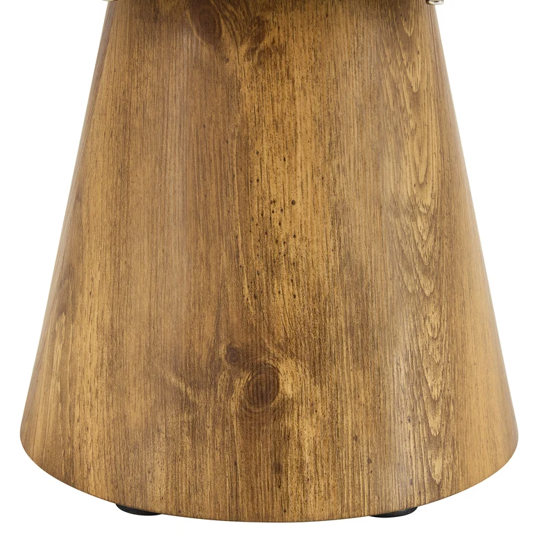 Ensemble de 2 tables basses gigognes rondes effet bois (50×48 cm & 60×35 cm) CYPRESSARA